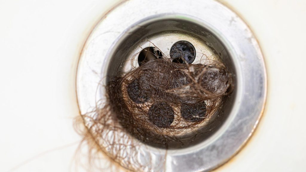 hair clogging a sink drain